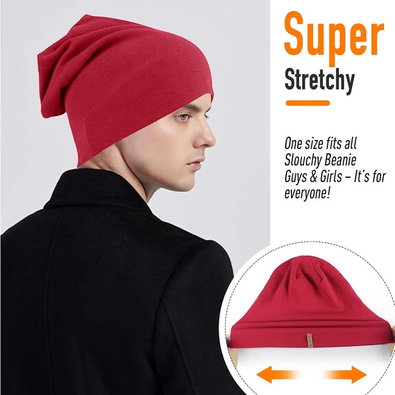 HAMUNI Slouchy Beanie for Women Cotton Beanies Hats Men Lightweight Soft Chemo Headwear Warm Skull Cap for All Seasons - Image 3
